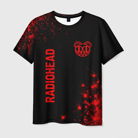 Мужская футболка 3D с принтом Radiohead   red gradient вертикально в городе Новоалтайск, 100% полиэфир | прямой крой, круглый вырез горловины, длина до линии бедер | 