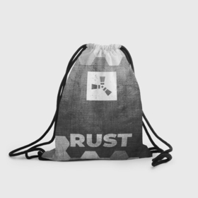 Рюкзак-мешок 3D с принтом Rust   grey gradient по центру в Архангельске, 100% полиэстер | плотность ткани — 200 г/м2, размер — 35 х 45 см; лямки — толстые шнурки, застежка на шнуровке, без карманов и подкладки | Тематика изображения на принте: 