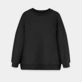Женский свитшот oversize без начеса хлопок с принтом черный однотонный без дизайна в городе Новоалтайск,  |  | 