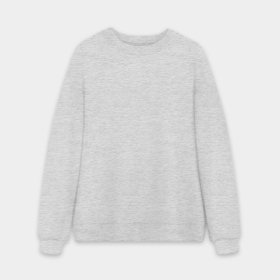 Мужской свитшот oversize без начеса хлопок с принтом белый меланж однотонный без дизайна в городе Новоалтайск,  |  | 